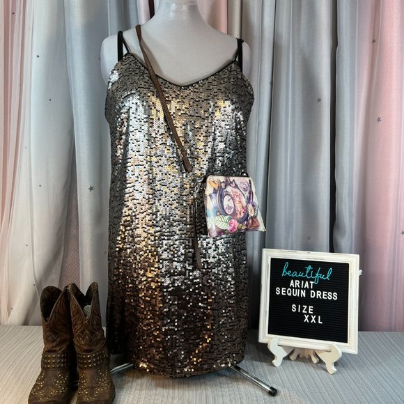 ARIAT 🤠 Sequin Ombre Rocker Dress XXL - Picture 3 of 15